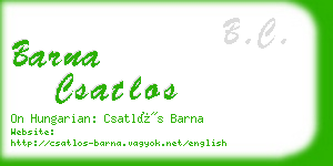 barna csatlos business card